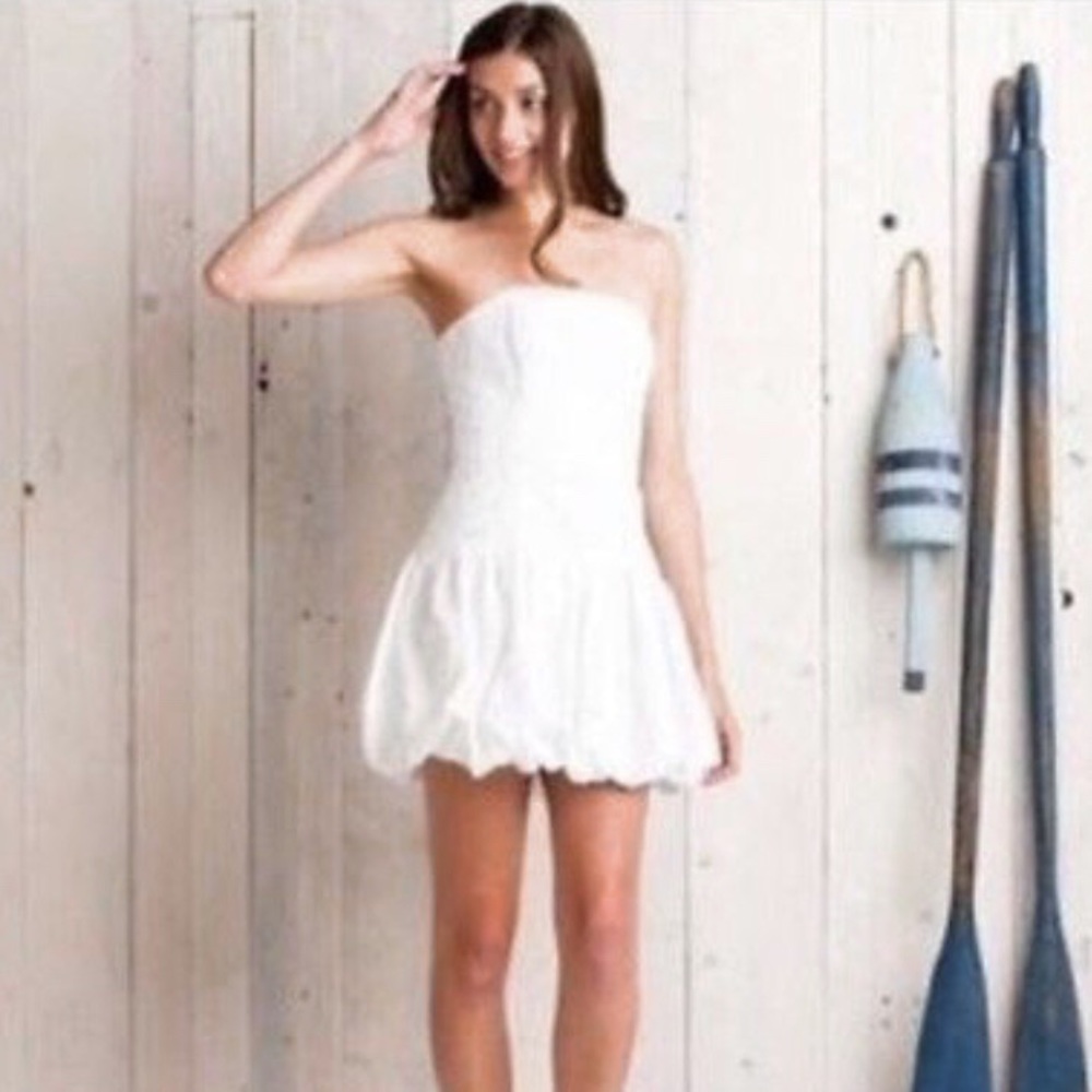 Lilly Pulitzer White Eyelet Bubble Strapless Dress